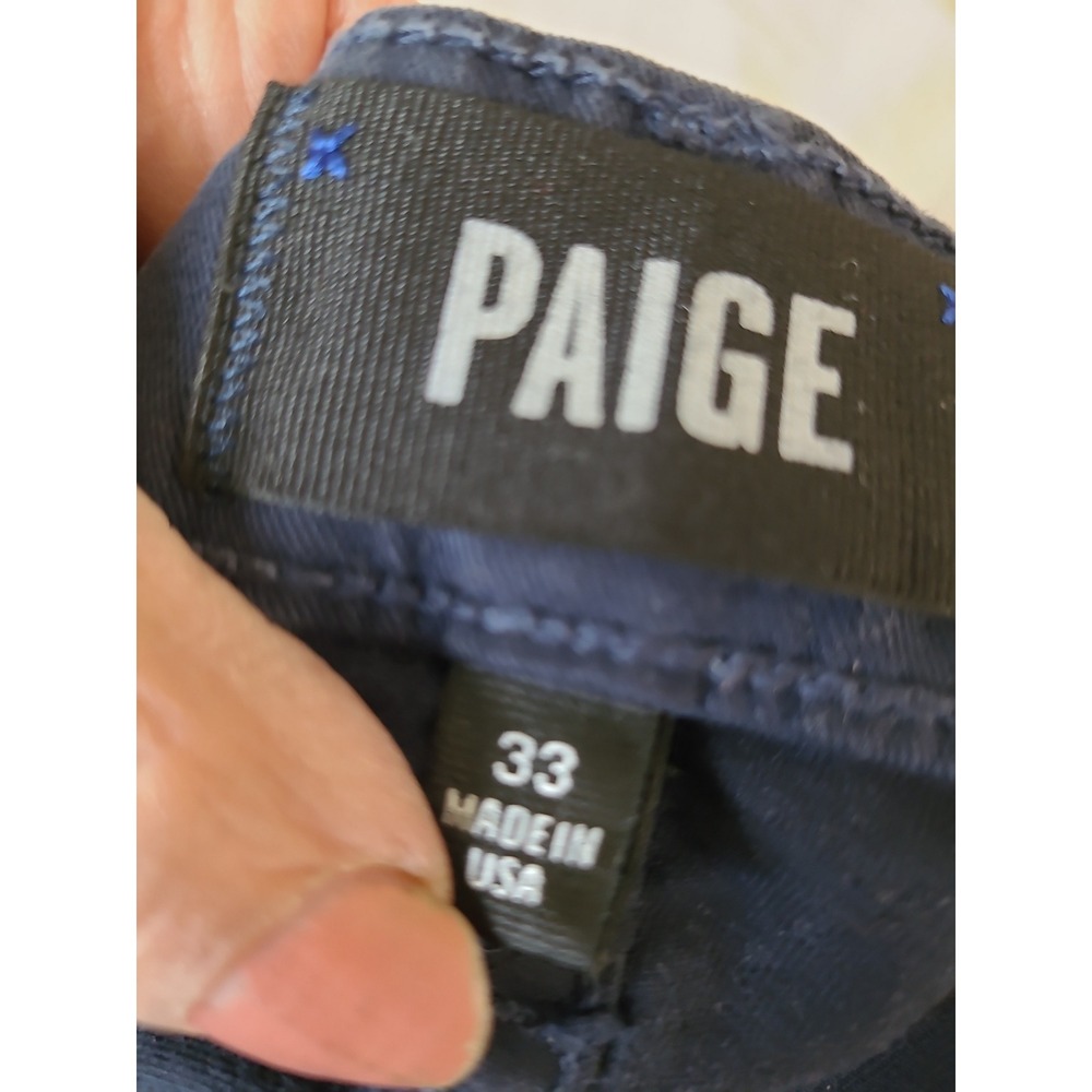 Paige Normandie Blue Cadet Men's SZ 33 straight leg jean w/stretch casual prep - Picture 3 of 12